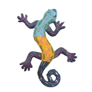 Sparkly Colorful Gecko Reptile Wall Decor